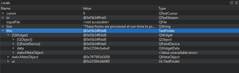 {Viewing the base classes and data members of a class}